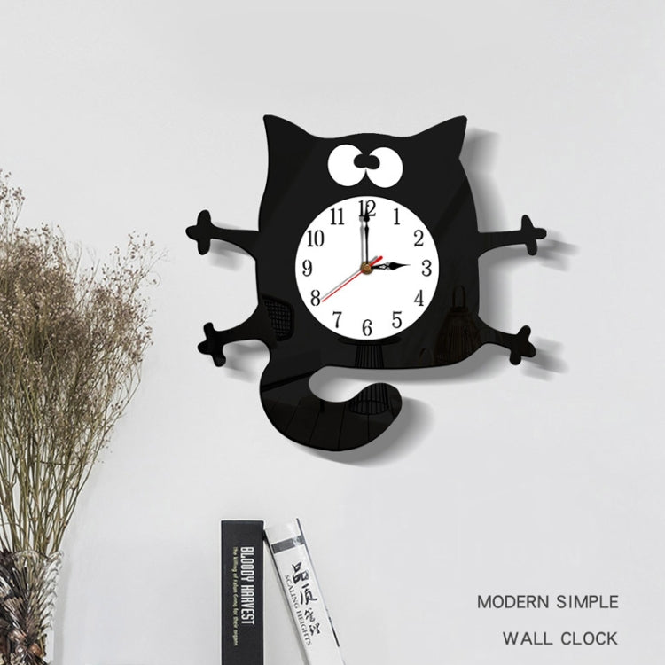 CC040 Children Cartoon Quiet Hanging Clock Home Decoration Simple Clocks(Black)