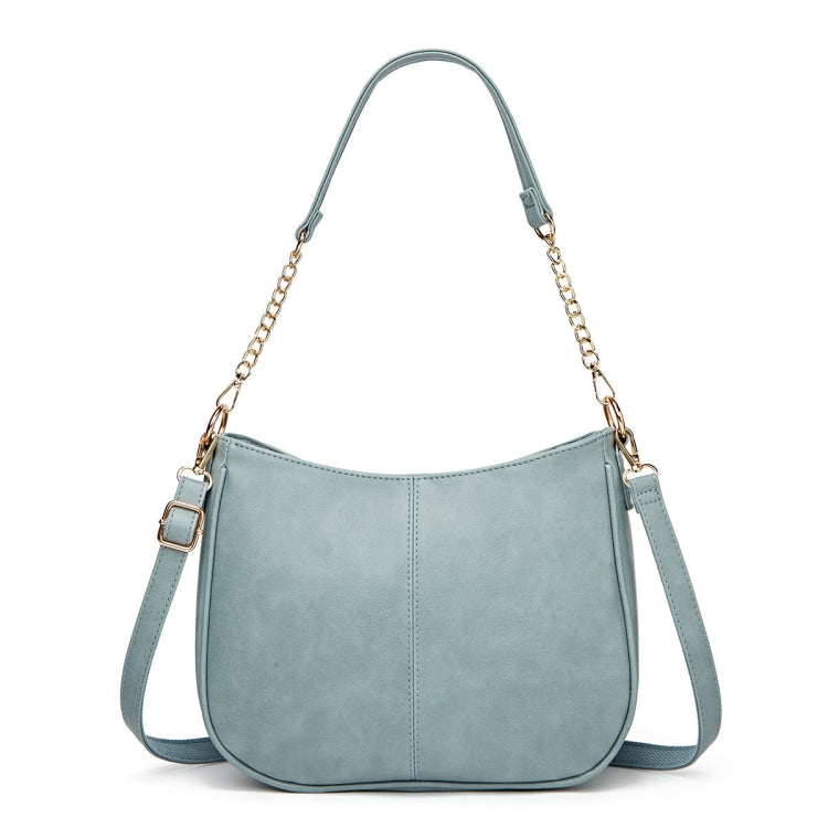 270 Large Capacity Single-shoulder Crossbody Chain Bag Leather Adjustable Underarm Bag(Blue)