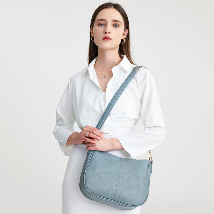 270 Large Capacity Single-shoulder Crossbody Chain Bag Leather Adjustable Underarm Bag(Blue)
