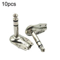 10pcs 6.35mm Right Angle Guitar Plug Audio Microphone Amplifier Connector, Specification: Binaural