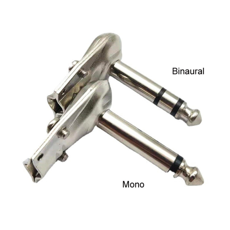 10pcs 6.35mm Right Angle Guitar Plug Audio Microphone Amplifier Connector, Specification: Binaural