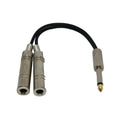 6.35mm Male To 2 Female Single Channel Noise Reduction Shielded Bass Electric Guitar Cable Musical Instrument Accessories(0.2m)