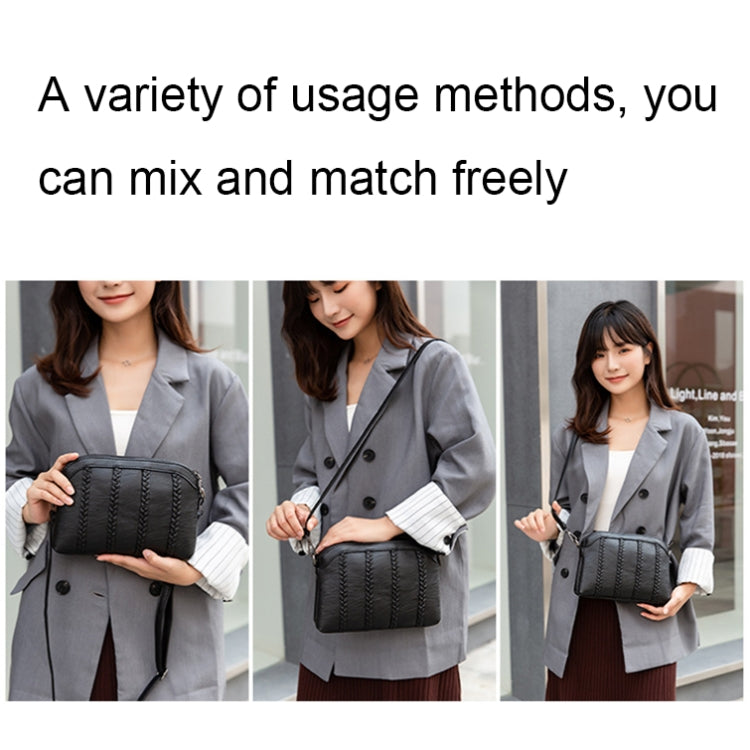 XY1101 Multifunctional Double Layer Ladies Woven Handbag Phone Single-shoulder Bag(Woven)