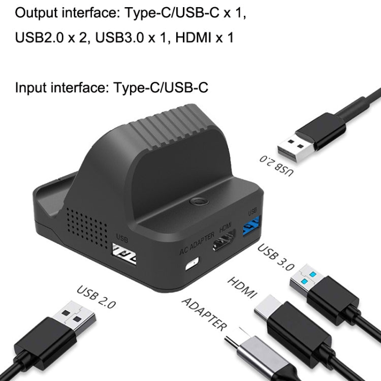 For Nintendo Switch / Switch OLED SW300 HDMI Video Casting Converter Cooling Fan Base Charger(Black)