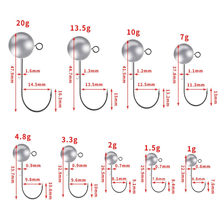 HENGJIA JI035 20pcs 3.5g Lead Head Hook Fishing Gear Lua Anti-drop Hooks