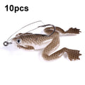 HENGJIA FO100 10pcs Anti-Hanging Bottom Floating Frog Black Fish Fake Bait Thunder Frog Bait, Size: 6cm 5g(Gray Black)