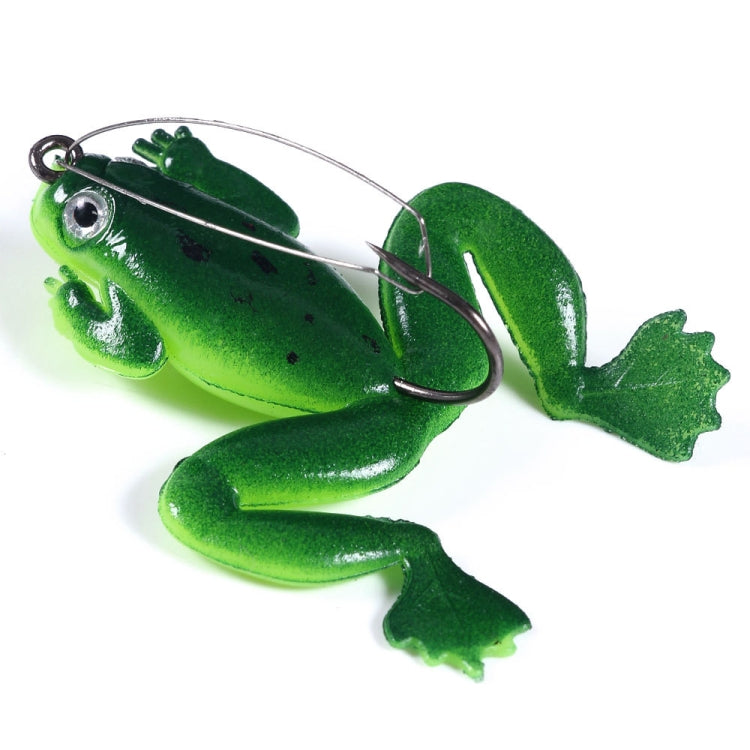HENGJIA FO100 10pcs Anti-Hanging Bottom Floating Frog Black Fish Fake Bait Thunder Frog Bait, Size: 6cm 5g(Light Green)