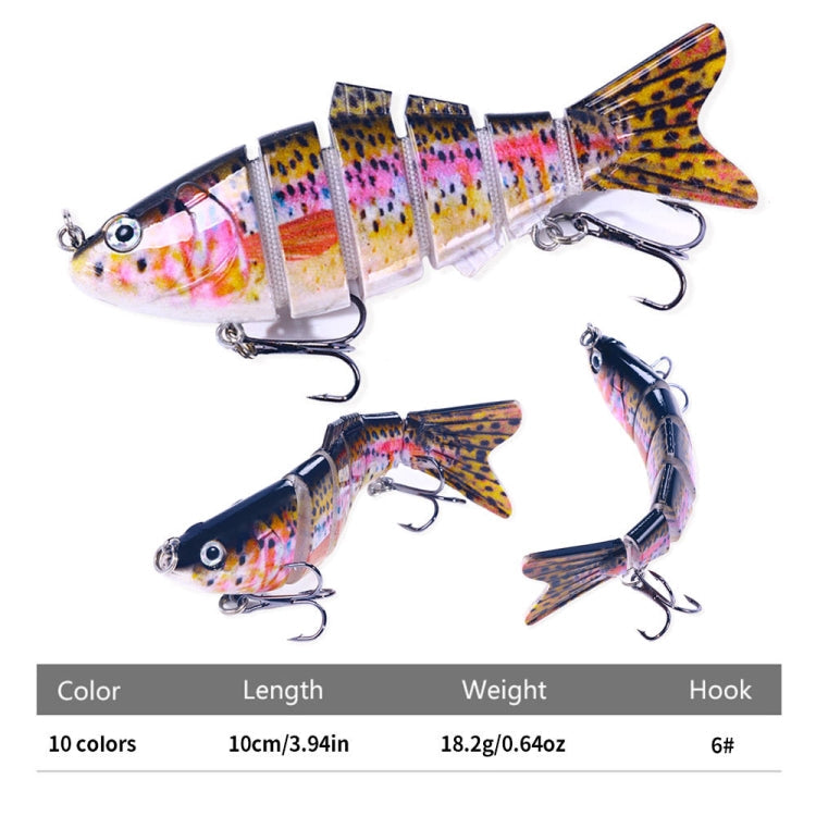 HENGJIA JM061 Multi-segment Fish Bionic Lure Submerged Lures, Size: 10cm 18g(10)
