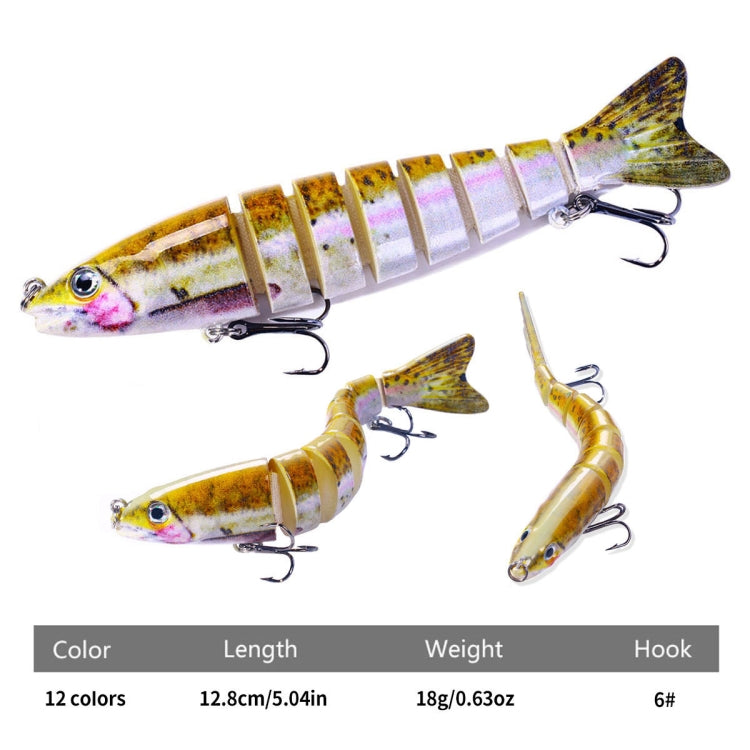 HENGJIA JM064 Multi-section Fish Minnow Bionic Fake Lures Sea Fishing Sinking Lures, Size: 12.8cm 18g(5)