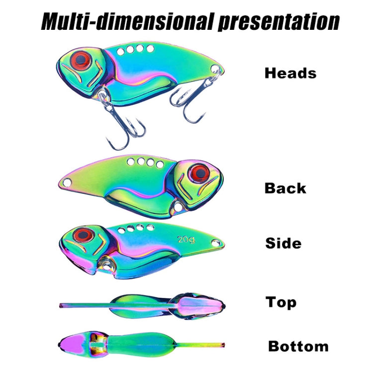HENGJIA Metal VIB Micro-Bait Sequin Full Swimming Layer Fake Bait, Specification: 10g(Without Fish Scale)