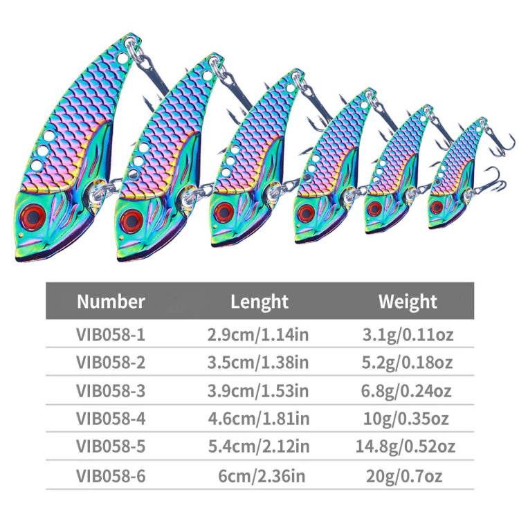 HENGJIA Metal VIB Micro-Bait Sequin Full Swimming Layer Fake Bait, Specification: 10g(Without Fish Scale)