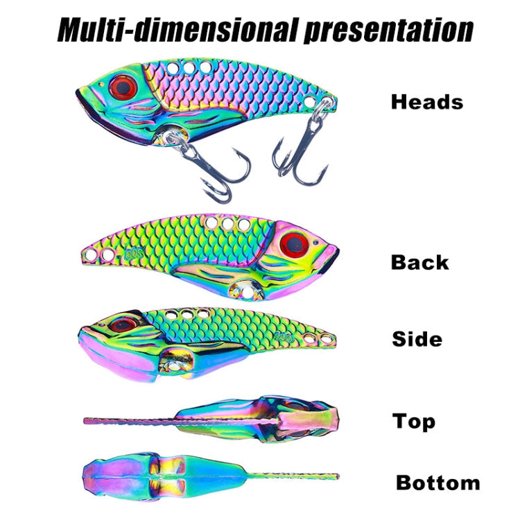 HENGJIA Metal VIB Micro-Bait Sequin Full Swimming Layer Fake Bait, Specification: 15g(With Fish Scale)