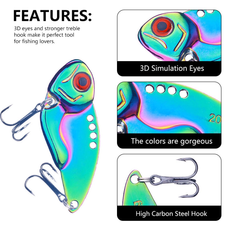 HENGJIA Metal VIB Micro-Bait Sequin Full Swimming Layer Fake Bait, Specification: 15g(Without Fish Scale)