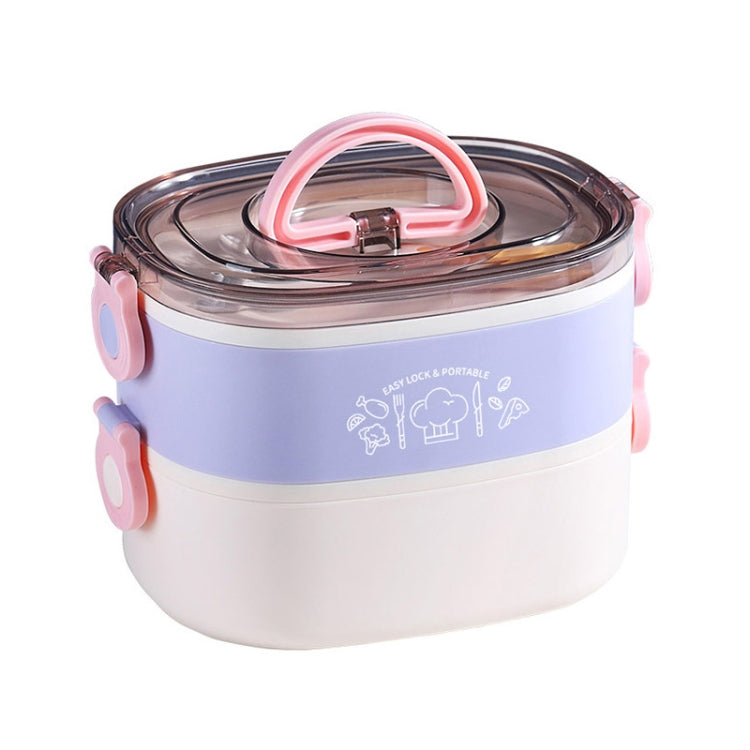 Large Capacity Oval Divided Portable Office Insulation Lunch Box, Specification: 1.2L (Plastic Purple)