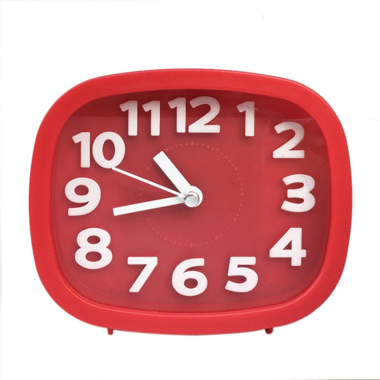 Square Candy Color Stereo Digital Silent Alarm Clock Children Student Alarm Clock(Red)