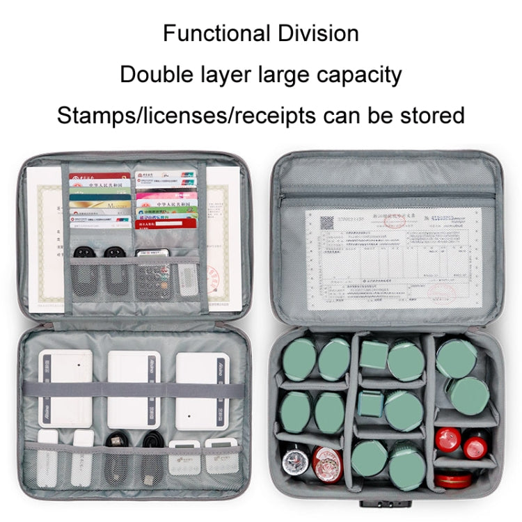 Baona BN-B013 Stamp Business License Organizer With Combination Lock(Grey)