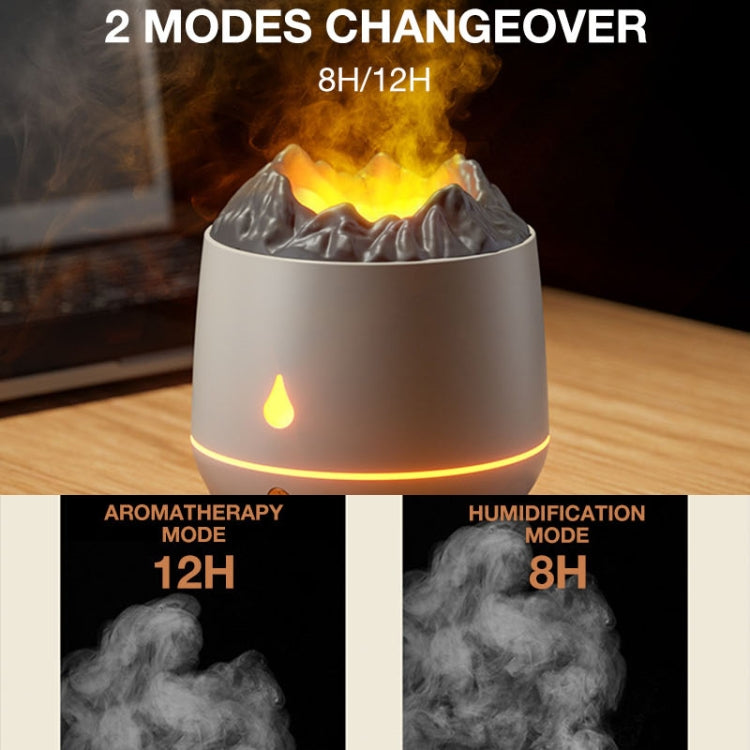 HS01 Simulation Flame Humidifier Home Aromatherapy Machine With Night Light(White)