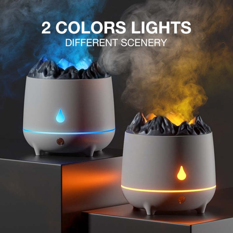 HS01 Simulation Flame Humidifier Home Aromatherapy Machine With Night Light(Black)