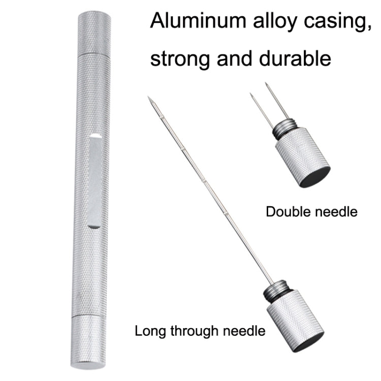 Lightweight With Serrated Cigar Needle Dredger Drilled Smoke Vent(Silver)