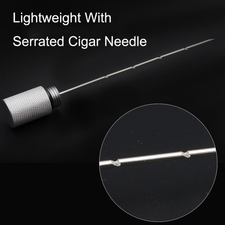 Lightweight With Serrated Cigar Needle Dredger Drilled Smoke Vent(Black)