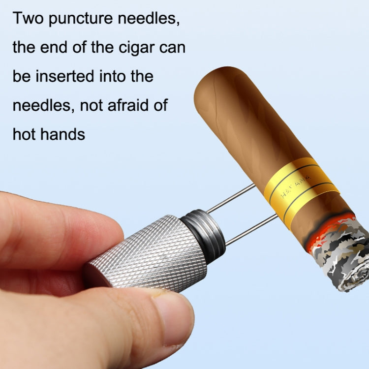 Lightweight With Serrated Cigar Needle Dredger Drilled Smoke Vent(Gold)