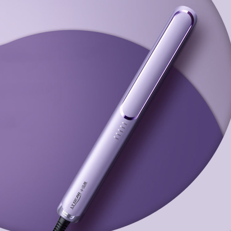 LTBEAR Negative Ion Straightening Curling Hair Wet and Dry Clipper Anti Hot Curling Iron, CN Plug(Purple)