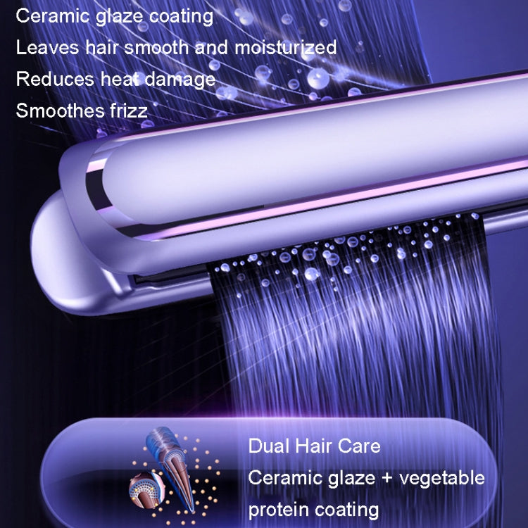 LTBEAR Negative Ion Straightening Curling Hair Wet and Dry Clipper Anti Hot Curling Iron, CN Plug(Ivory White)