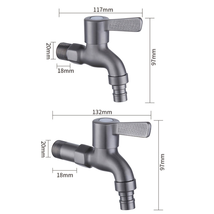 Bathroom Toilet Stainless Steel Bib Tap Wall Mounted Washing Machine Water Tap ,Spec: Medium Long Type
