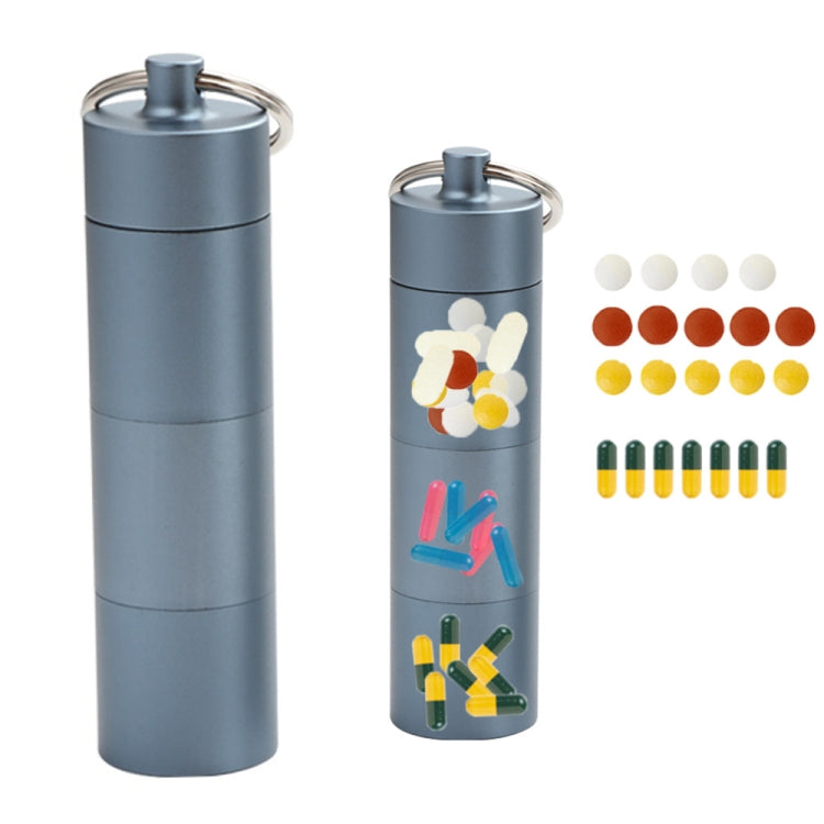 Outdoor First Aid Sealed Waterproof Pill Jar Aluminum Alloy Portable Emergency Pill Box(Blue)