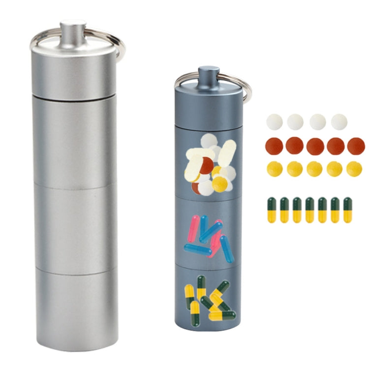 Outdoor First Aid Sealed Waterproof Pill Jar Aluminum Alloy Portable Emergency Pill Box(Silver)