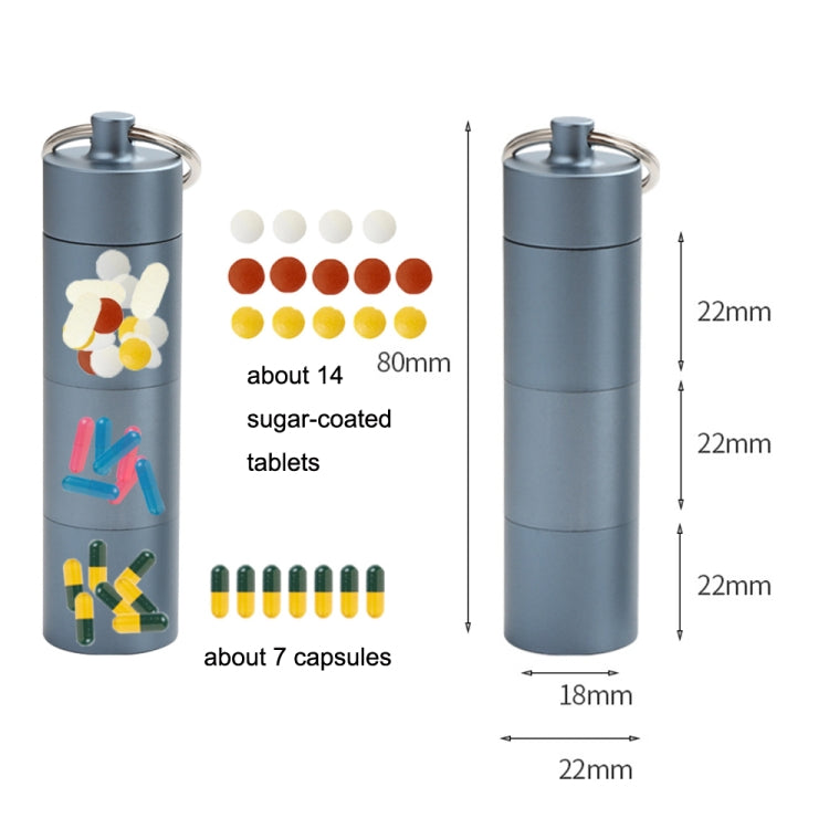 Outdoor First Aid Sealed Waterproof Pill Jar Aluminum Alloy Portable Emergency Pill Box(Silver)