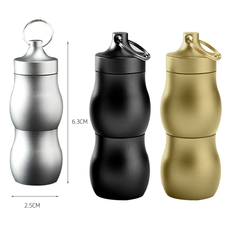 F25 Outdoor First Aid Pill Sealed Bottle Mini Waterproof Metal Medicine Jar Keychain(Champagne)