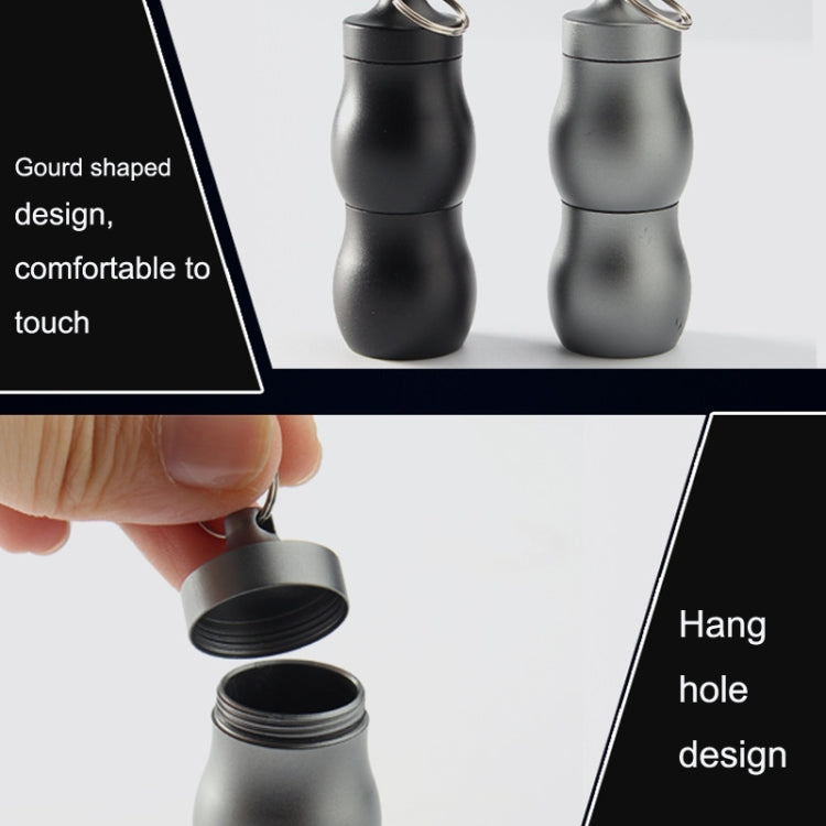 F25 Outdoor First Aid Pill Sealed Bottle Mini Waterproof Metal Medicine Jar Keychain(Champagne)