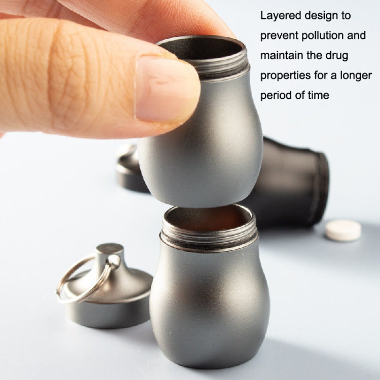 F25 Outdoor First Aid Pill Sealed Bottle Mini Waterproof Metal Medicine Jar Keychain(Champagne)