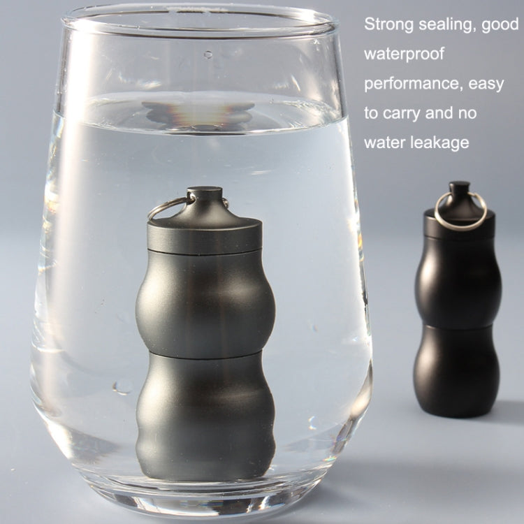 F25 Outdoor First Aid Pill Sealed Bottle Mini Waterproof Metal Medicine Jar Keychain(Champagne)