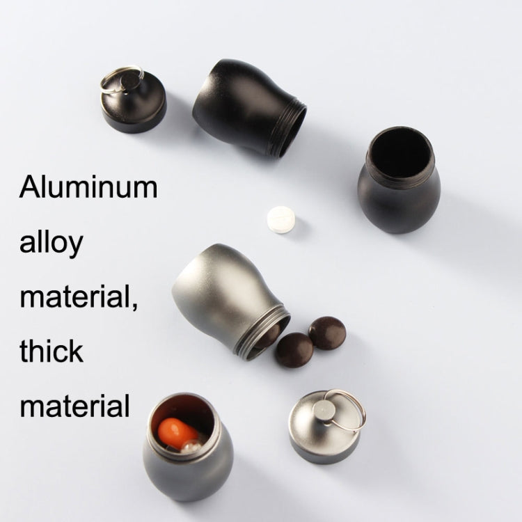 F25 Outdoor First Aid Pill Sealed Bottle Mini Waterproof Metal Medicine Jar Keychain(Champagne)