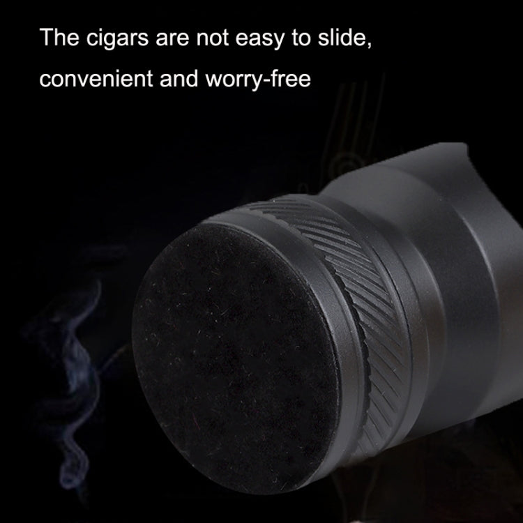 Metal Portable Cigar Holder Large Diameter Smoke Slot Non-slip Bottom(Black)