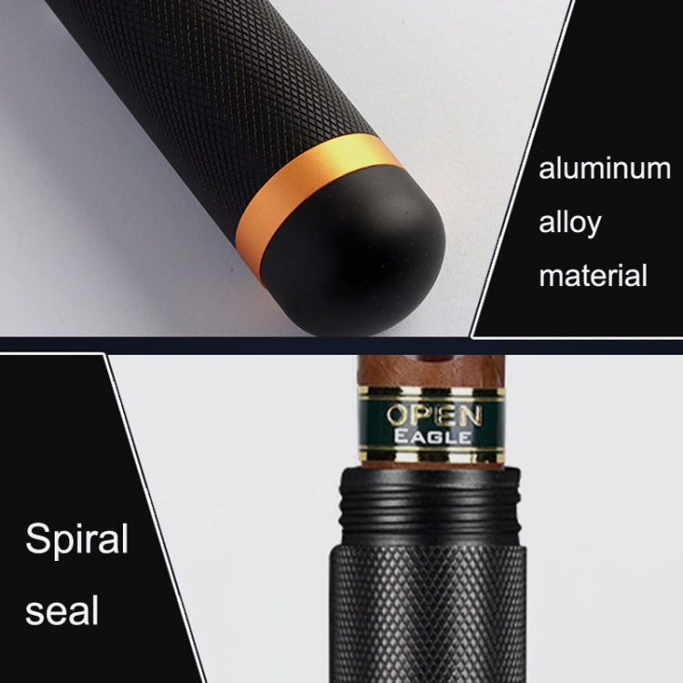 Convenient Metal Cigar Humidor Cigar Storage Tube(Gold)