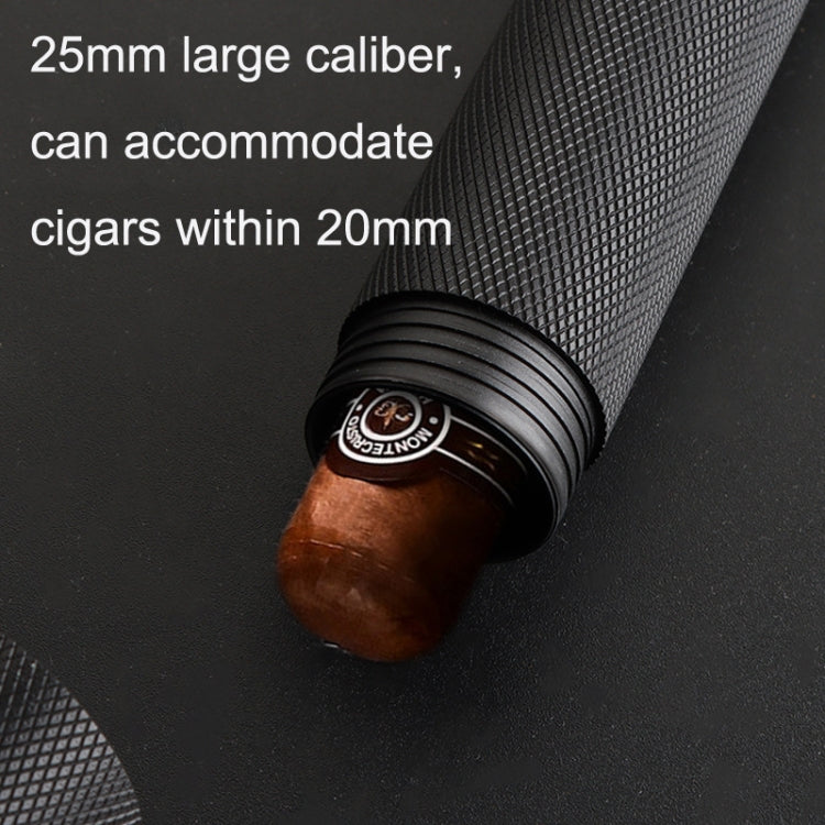 Convenient Metal Cigar Humidor Cigar Storage Tube(Black)