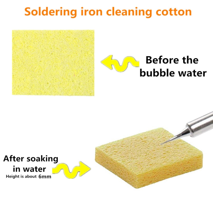 10pcs Soldering Iron Tin Remover Cleaning Cotton Wood Pulp Sponge,Spec: Thin Rectangular 3.5x5cm