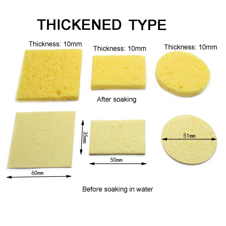 10pcs Soldering Iron Tin Remover Cleaning Cotton Wood Pulp Sponge,Spec: Thickened Square 6x6cm