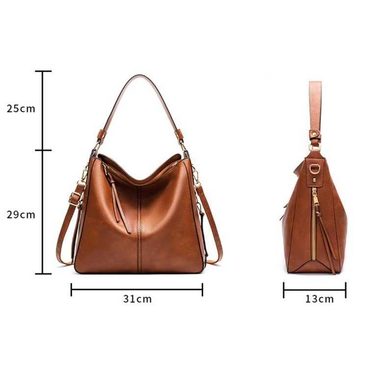 7871 Large Capacity Adjustable Leather Tote Bag Multi-compartment Shoulder Bag, Color: Blue