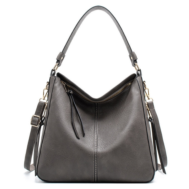 7871 Large Capacity Adjustable Leather Tote Bag Multi-compartment Shoulder Bag, Color: Grey
