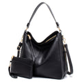 7871 Large Capacity Adjustable Leather Tote Bag Multi-compartment Shoulder Bag, Color: 2-In-1 Black