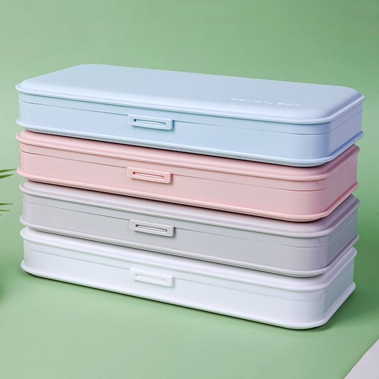 WJ-WJH-2 Plastic Compartment Large-capacity Shatter-resistant Flip-top Stationery Box(Grey)