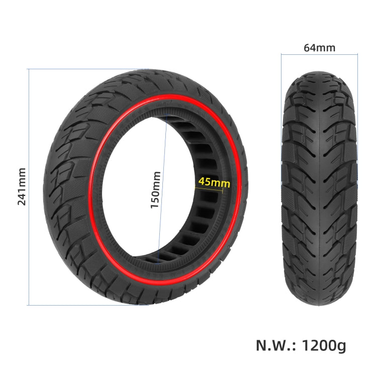 For Ninebot Max G30 10 X 2.5 Inch  (60/70-6.5) Scooter Solid Rubber Tire Red Line