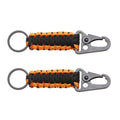 2pcs Outdoor Climbing Eagle Beak Buckle Umbrella Rope Hand-Woven Key Hanging Buckle(Black+Orange)