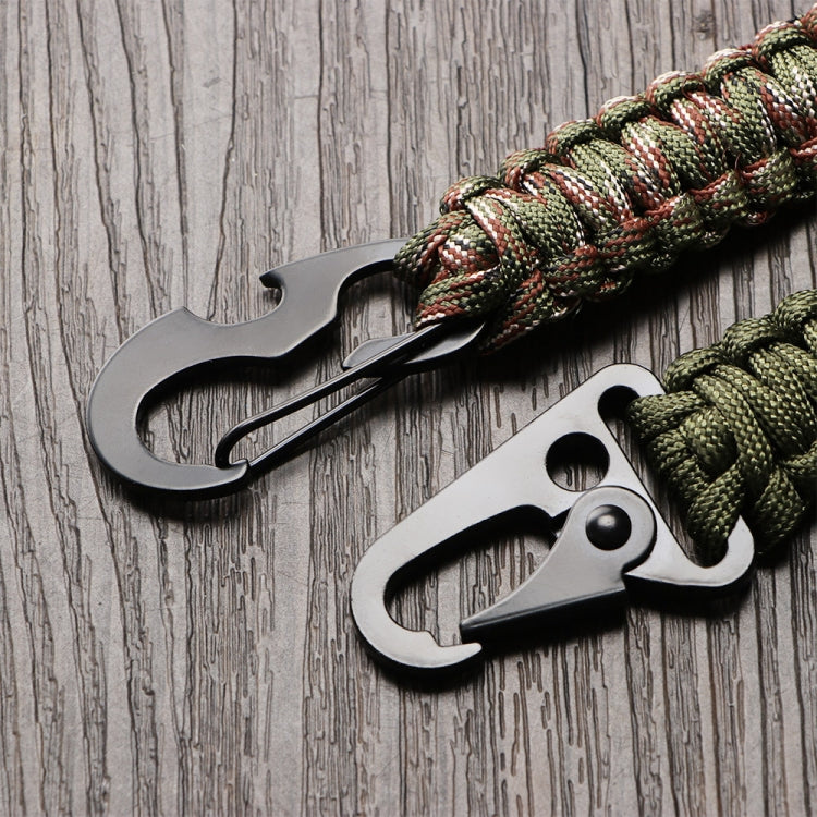 2pcs Outdoor Climbing Eagle Beak Buckle Umbrella Rope Hand-Woven Key Hanging Buckle(Army Green Camouflage)