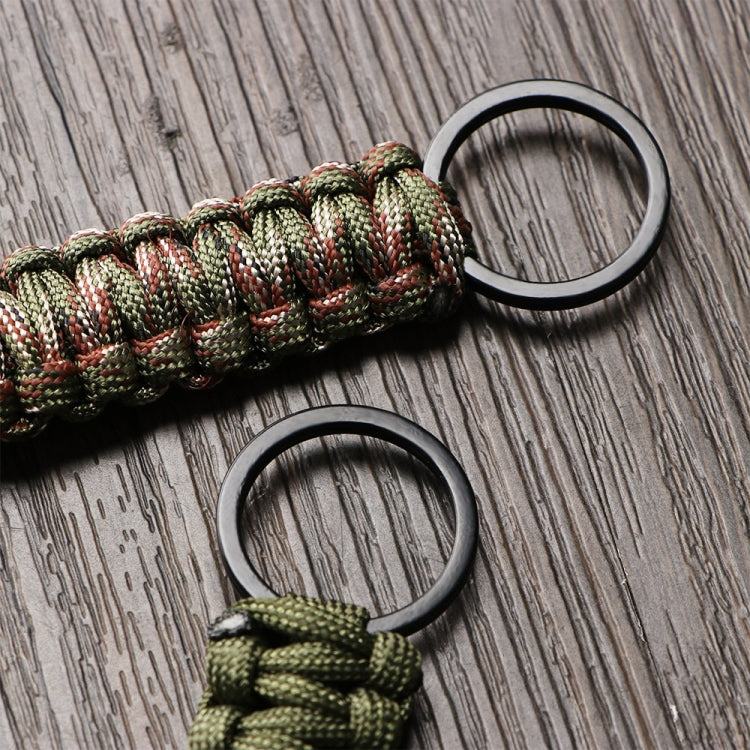2pcs Outdoor Climbing Eagle Beak Buckle Umbrella Rope Hand-Woven Key Hanging Buckle(Army Green Camouflage)