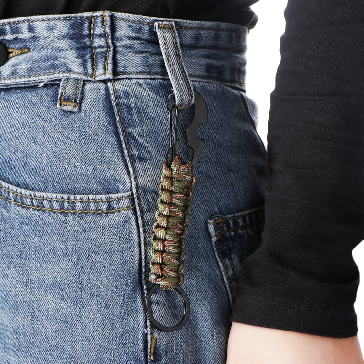 2pcs Outdoor Climbing Eagle Beak Buckle Umbrella Rope Hand-Woven Key Hanging Buckle(Black)